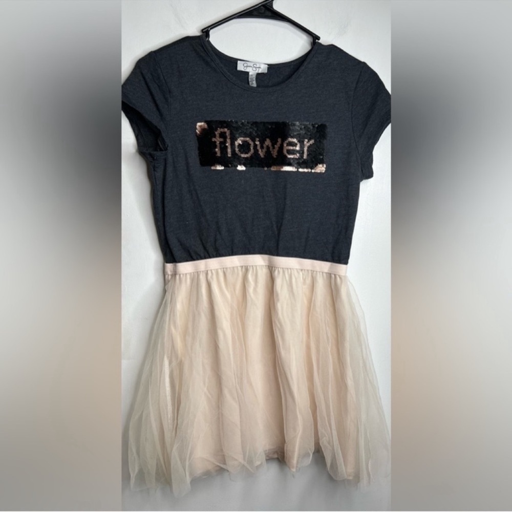 Jessica Simpson Girls Sequin Tutu Flower Dress